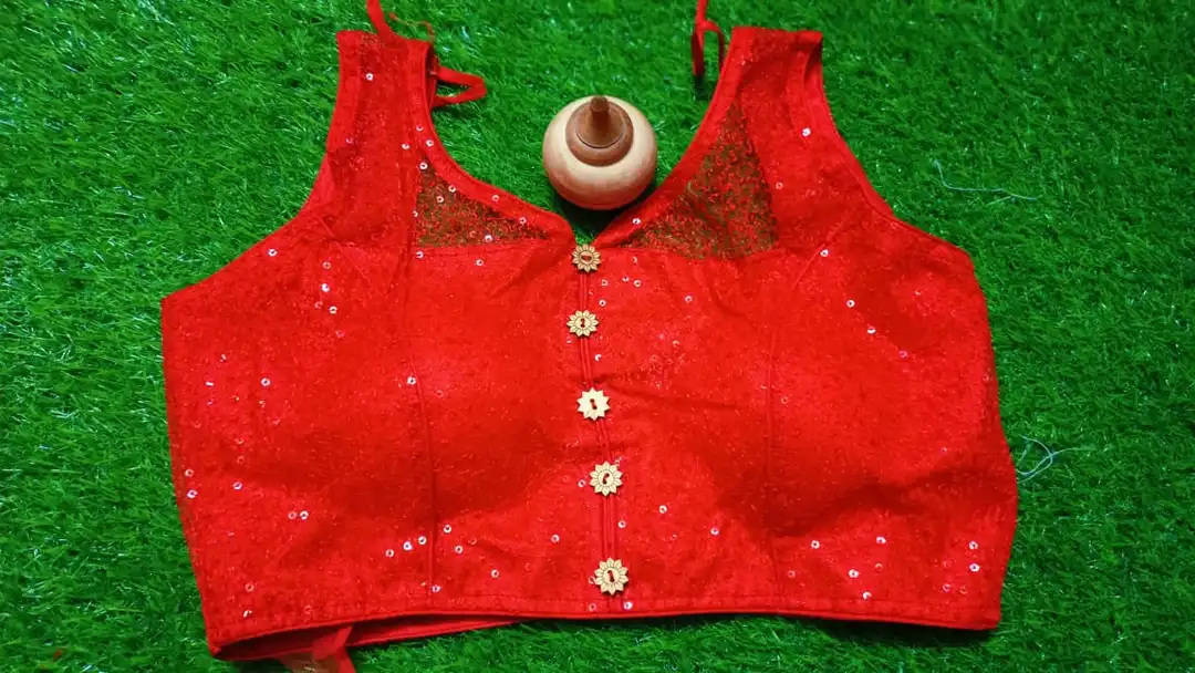 *#42. Net Scquence Paded Blouse. Size 30-34.* uploaded by stock sarees.Pvt.Ltd. on 3/10/2023
