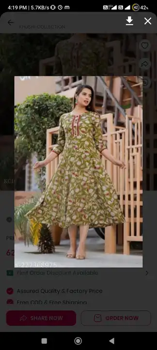 Beautiful flowers print full length gown uploaded by SHAYARA COLLECTION  on 3/10/2023