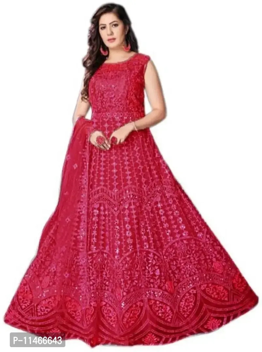 Stylish Fancy Net Embroidered Anarkali Ethnic Gowns For Women uploaded by wholsale market on 3/10/2023