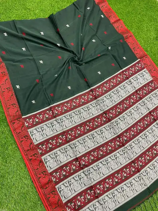 Handloom saree cotton handloom mark available  uploaded by Bengal handloom on 3/10/2023