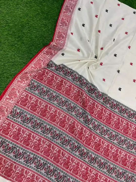 Handloom saree cotton handloom mark available  uploaded by Bengal handloom on 3/10/2023