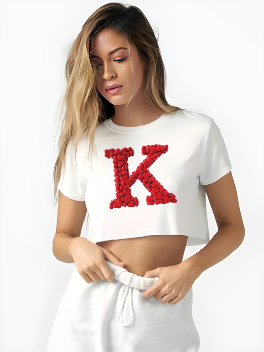 Alphabet crop tops available  uploaded by T-shirt wale Chacha / TINT -VERITY OF COLORS on 3/10/2023