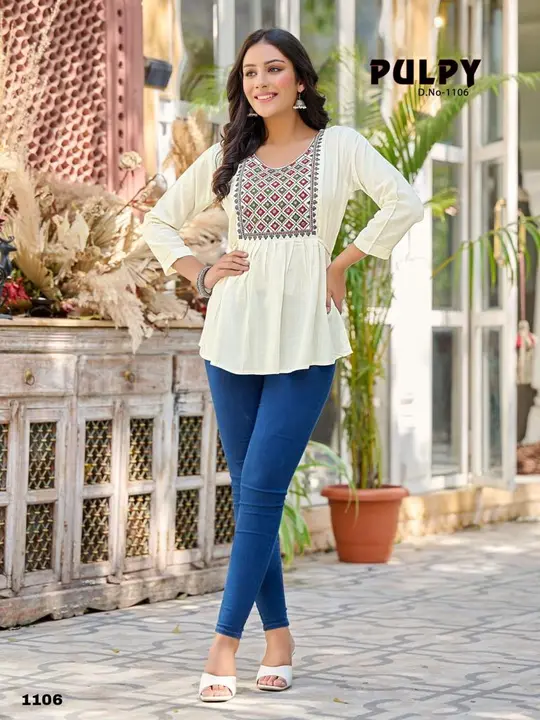 New Rayon Top with embroidery work  uploaded by Vihu fashion on 3/10/2023