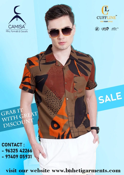 Post image Check out..Our Summer Special Half sleeve shirts. 😎
Fabric : Rayon ✨
Print :Abstract digital printed 
Grab it with special discount. 
To Place order.... 
Contact :96325 42266;97409 05931
Visit our website www.bahetigarments.com
Enjoy shoping.Stay active for our new arrivals. 🥳