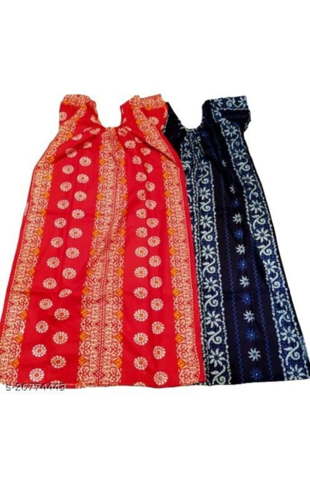 Batik printed cotton nighty for women and girls  uploaded by business on 3/10/2023