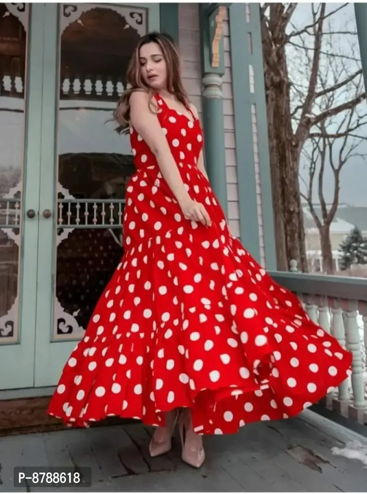 Stylish Fancy Rayon Dot Print Dress uploaded by Udaan on 5/30/2024