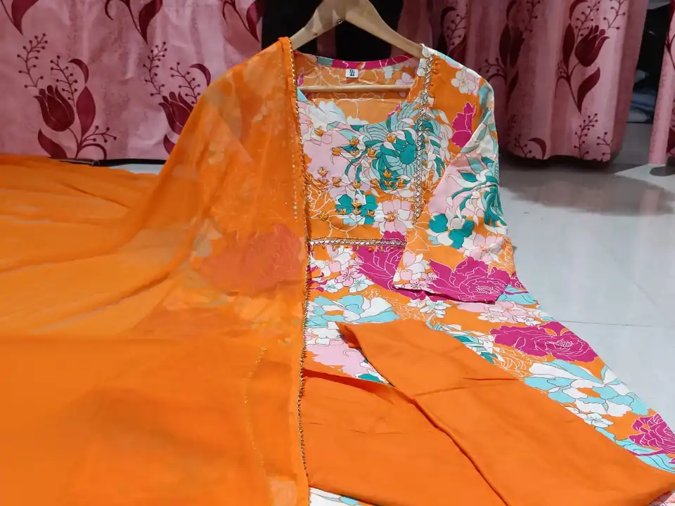 *This summer session wear the summer look  kurti with pent dupppta🥰*
*kurti+ pent+ dupptta*
  
*Fab uploaded by JAIPURI FASHION HUB on 3/10/2023