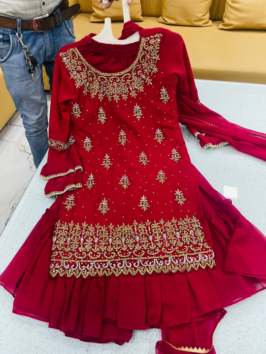 Hand work garara kurti  uploaded by Ayesha dress collection on 3/10/2023