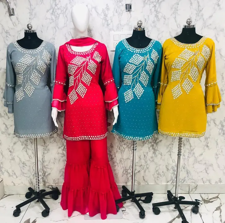 Garara kurti hand work  uploaded by Ayesha dress collection on 3/10/2023