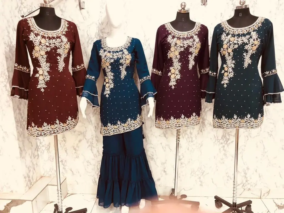 Garara kurti hand work  uploaded by Ayesha dress collection on 3/10/2023