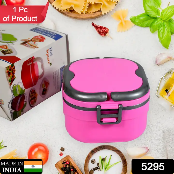 5295 Insulated Lunch Box Square Hot Lunch Box Microwave Safe Food Grade Tiffin Boxes for Office Scho uploaded by DeoDap on 3/10/2023