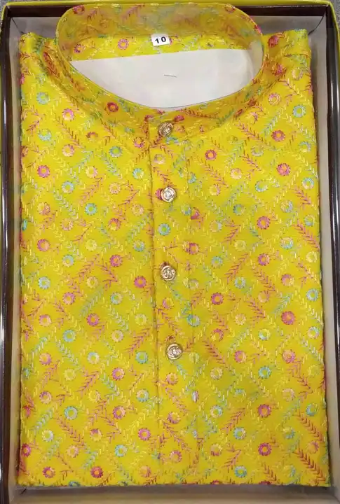 Kids chicken work kurta pyjama set 1/10 uploaded by Shree gurudev collection / 9806507567 on 3/10/2023