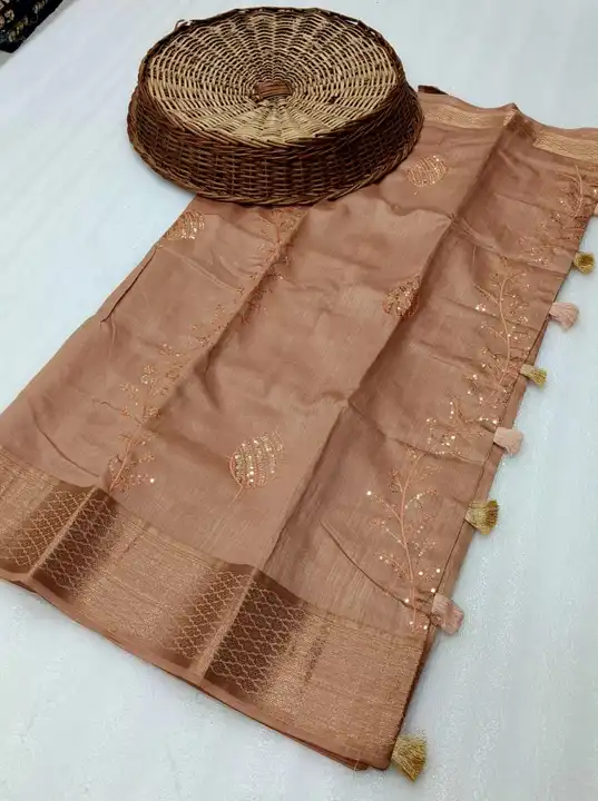 Soft cotton saree embroidery work  uploaded by Trupti Creation on 3/10/2023