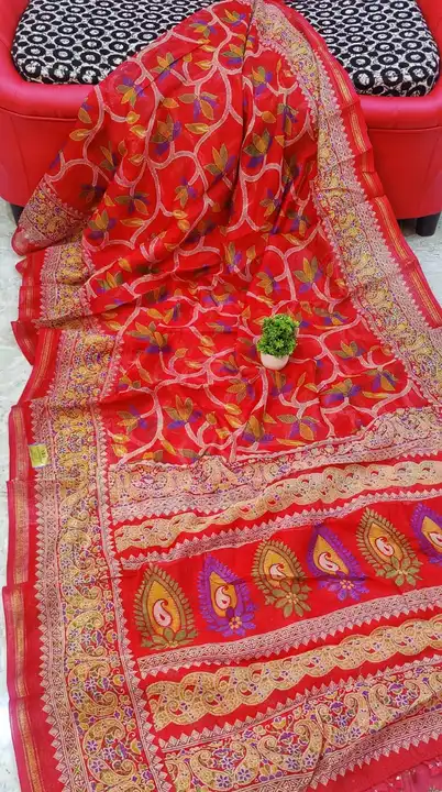 Chanderi silk with Bormala Print  uploaded by Piku textile on 3/10/2023