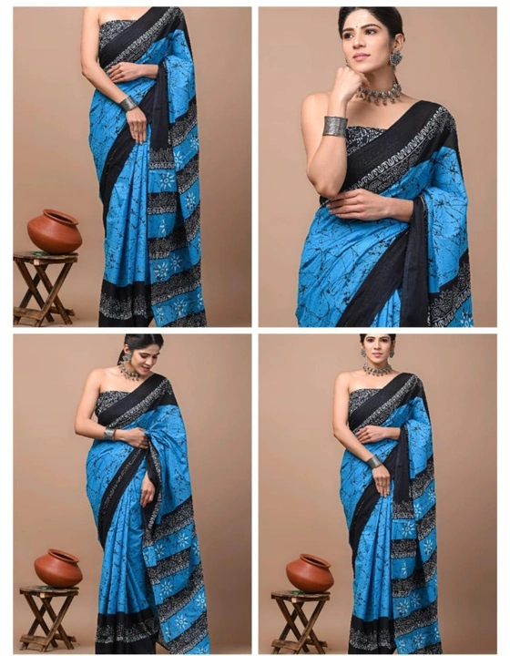 Chanderi printed saree uploaded by Aahil  chanderi handloom saree on 3/10/2023