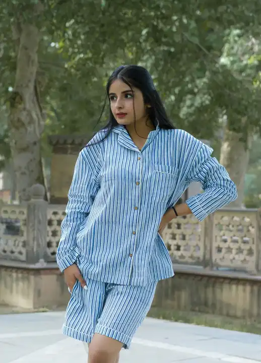 *Night suit for women with shorts*
*With pocket* 

*available sizes*

*S M L XL XXL*
*I'm*
*TOP(SHIR uploaded by Saiba hand block on 3/10/2023