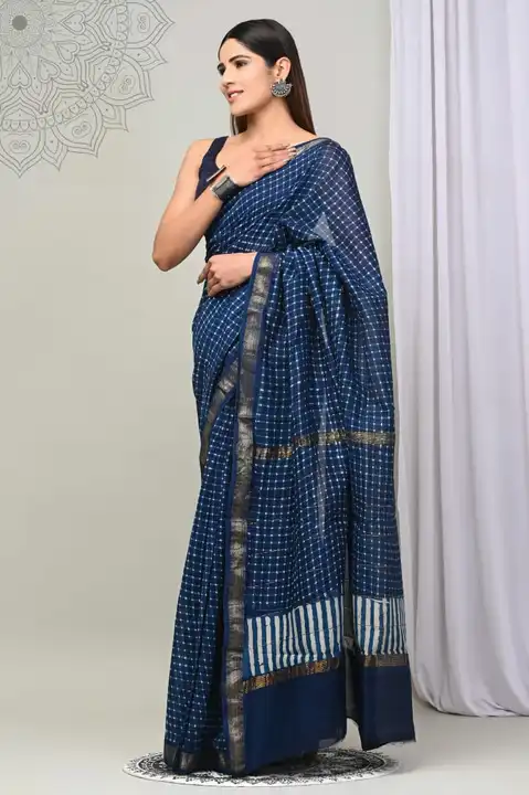 Maheshwari silk saree  uploaded by Inbox Handicrafts on 3/10/2023