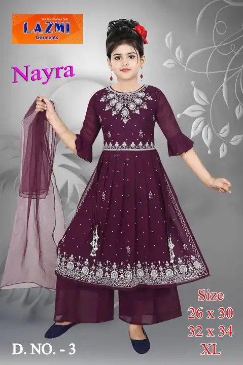 Kids nayra cut hand work garara  uploaded by Ayesha dress collection on 3/10/2023