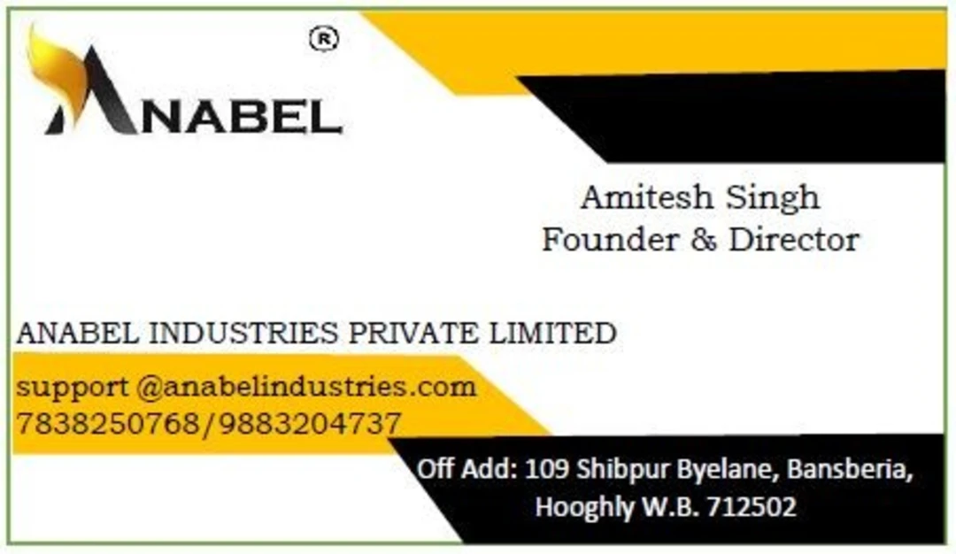 Visiting card store images of Anabel Industries Private Limited