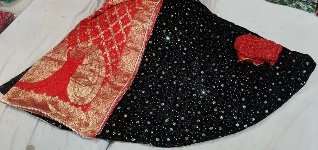🥰🥰 *New Launch Beautiful Lahenga ( Skirt )*😘🥰

*Full Sitiched  gota Zari lehnga Fabric valvet  uploaded by Gotapatti manufacturer on 3/10/2023