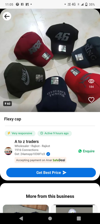 Post image I want to buy 50 pieces of Flexy cap. Please send price and products.