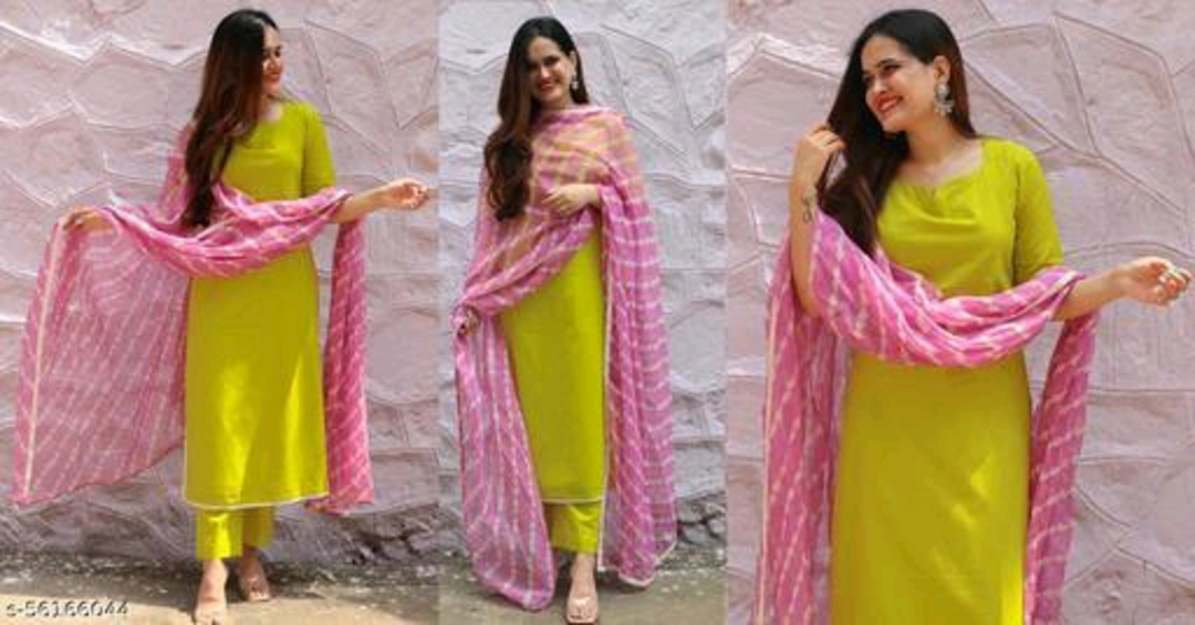 Spring leheria cotton kurta with duppata set  uploaded by business on 3/11/2023