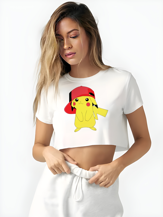Pikachu crop tops awailable  uploaded by T-shirt wale Chacha / TINT -VERITY OF COLORS on 3/11/2023