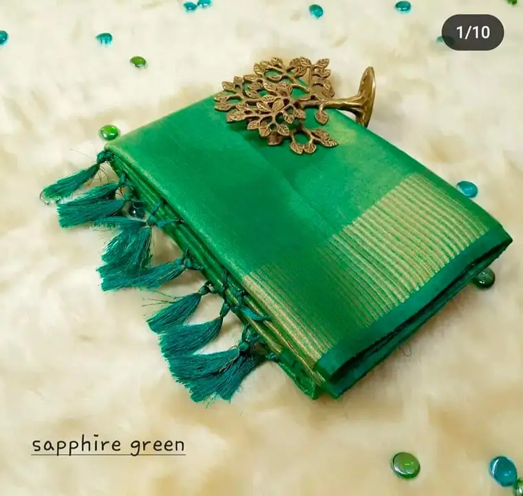 Tissue Linen Saree  uploaded by Handloom Plus  on 3/11/2023