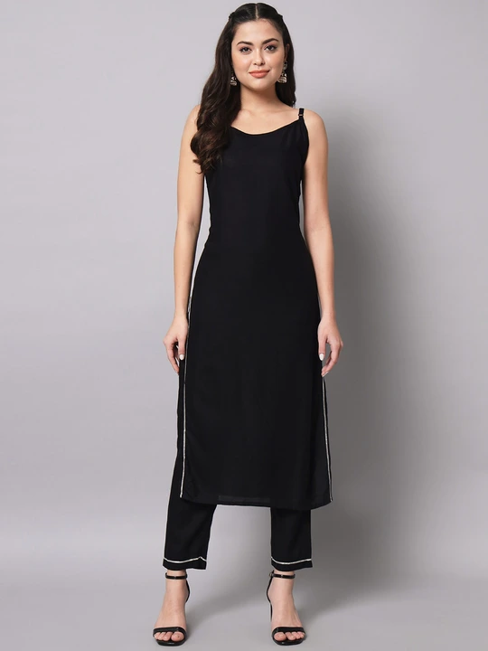Rayon sleeve less kurta set uploaded by Galani Fashion on 3/11/2023