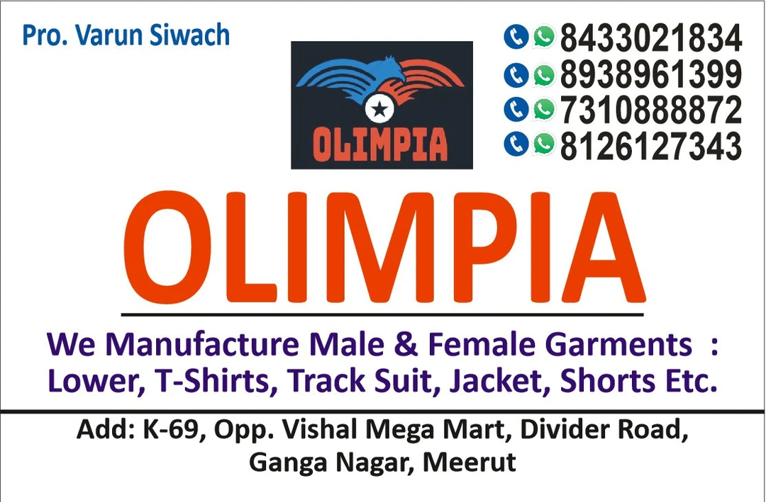 Visiting card store images of Olimpia