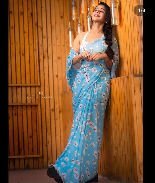 WEIGHTLESS GEORGETTE PRINTED DESIGNER SAREE uploaded by LIVA FAB on 3/11/2023