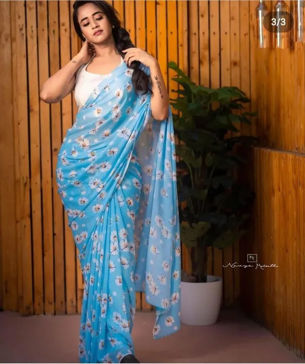 WEIGHTLESS GEORGETTE PRINTED DESIGNER SAREE uploaded by LIVA FAB on 3/11/2023