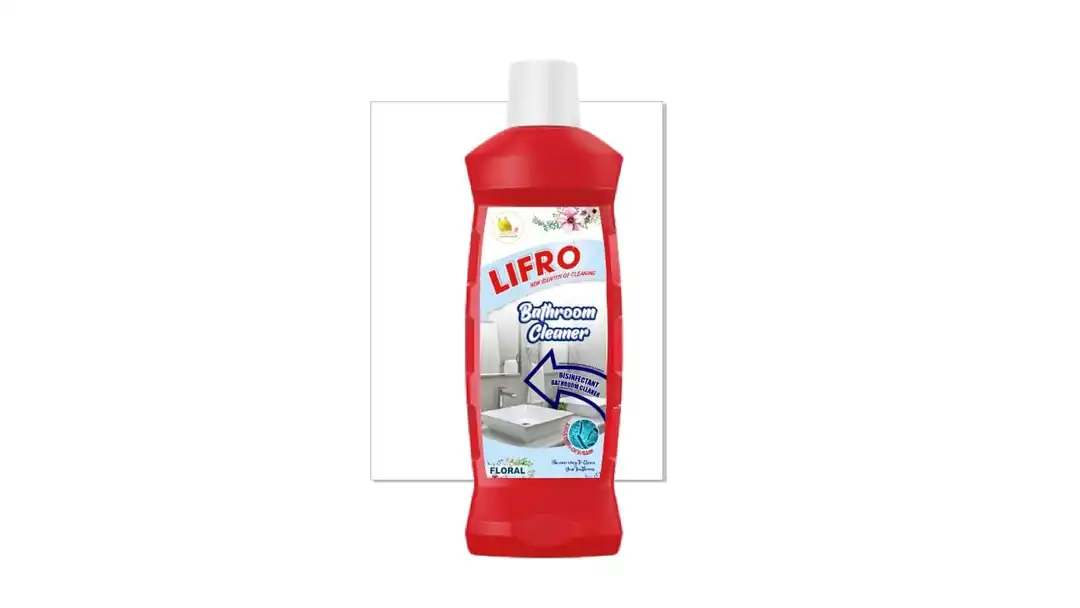 Post image Lifro Bathroom and Teil Cleaner can be used as a tile cleaner, basin cleaner or even for floor cleaning in the bathroom area. It also gives your bathroom a pleasant fresh fragrance. Lifro Bathroom Cleaner is safe to be used on most bathroom surfaces including Tiles, Taps, Tubs &amp; Shower panels, Ceramic surfaces, Stainless steel and Granite Surfaces. Do not use it on Aluminium, Brass and Copper. Always spot check on a small, hidden area before using. Also available in: fresh clean scents: Floral (250ml, 500ml and 1,000ml, 5,000ml)
Lifro Bathroom and Teil Cleaner is a strong bathroom disinfectant and cleaning liquid that helps remove the toughest of stains. It gives you unbeatable cleaning on greasy soil and particulate matter and freshens the whole bathroom. It has a thick liquid formula with powerful cleaning agents that lift and remove tough stains from almost all bathroom surfaces and kills germs to give you a disinfected and germ-safe bathroom.