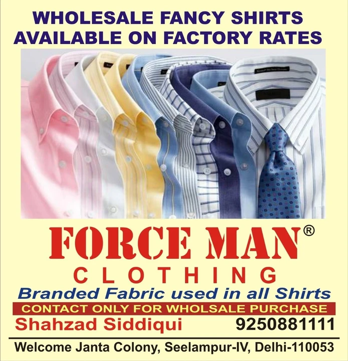 Visiting card store images of Force man clothing