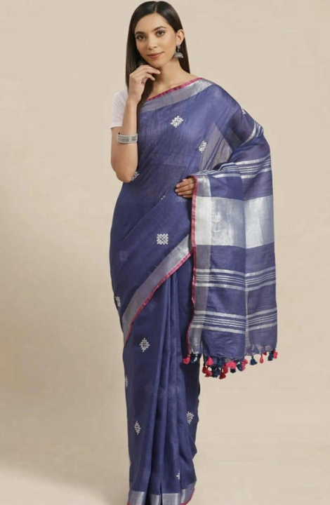 Cotton hand embodied saree uploaded by Unique fashion on 5/30/2024