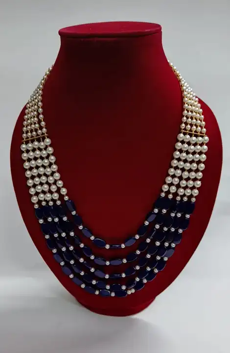Product image with price: Rs. 75, ID: royal-blue-colour-five-layer-beads-mala-with-18-inch-length-f073623e