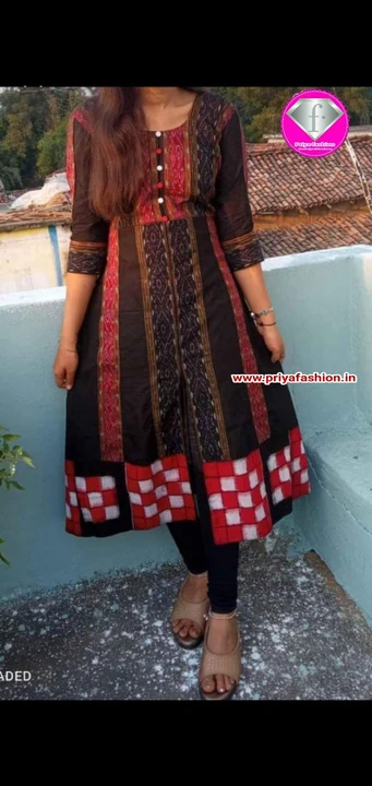 Sambalpuri long round kurti  uploaded by Priya Fashion , Sambalpuri_Saree _kurti_ Dress on 3/12/2023