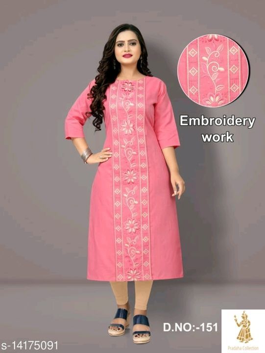 Catalog Name:*Trendy Fabulous Embroidered Plus Size Kurti uploaded by business on 2/25/2021