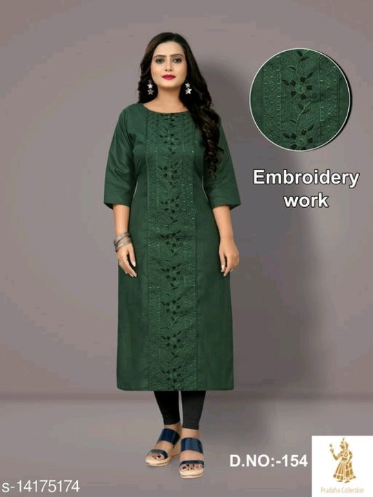 Catalog Name:*Trendy Fabulous Embroidered Plus Size Kurti uploaded by Pradha collectio  on 2/25/2021