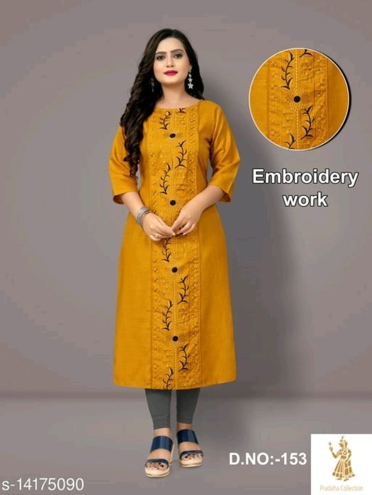 Catalog Name:*Trendy Fabulous Embroidered Plus Size Kurti uploaded by Pradha collectio  on 2/25/2021