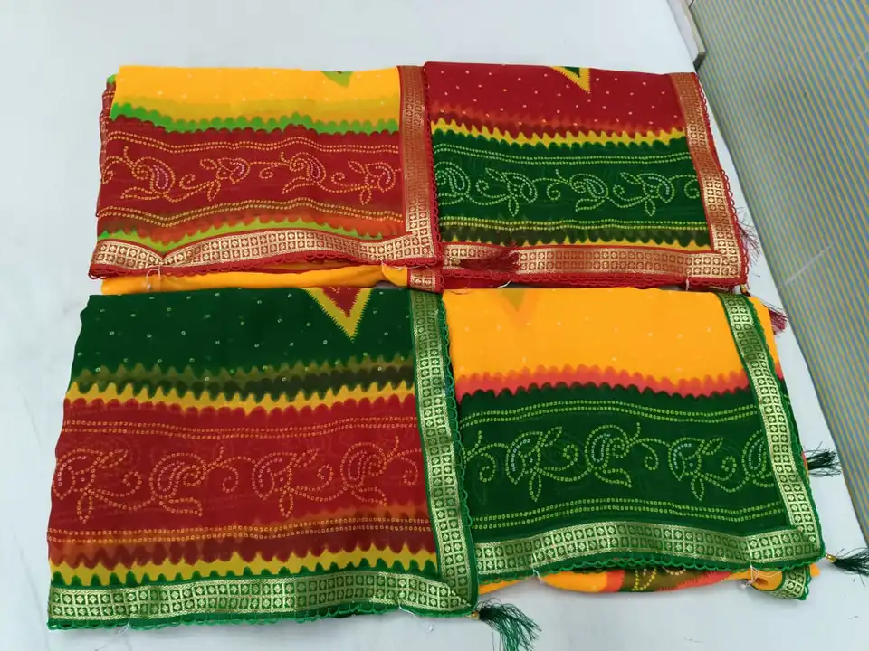 Jesal printed georgette sarees uploaded by N k sarees on 3/12/2023