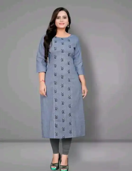 

Daily Wear Khadi Cotton Kurti with Embroidered Patterns and 3/4 Length Sleeves uploaded by Devlila on 5/19/2024