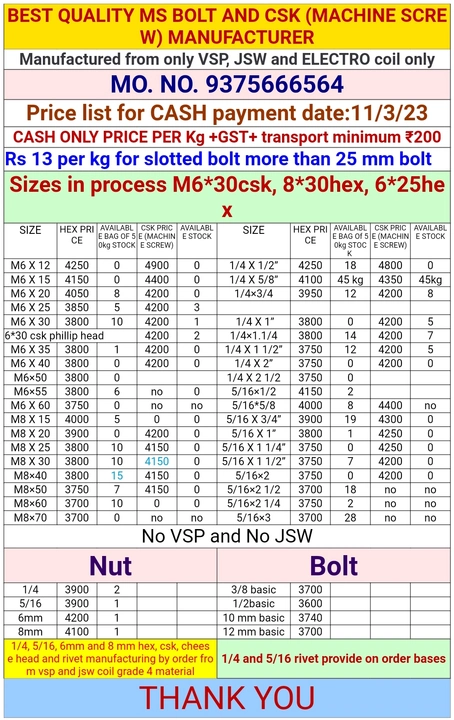 Bolt uploaded by Dipal industry on 5/31/2024