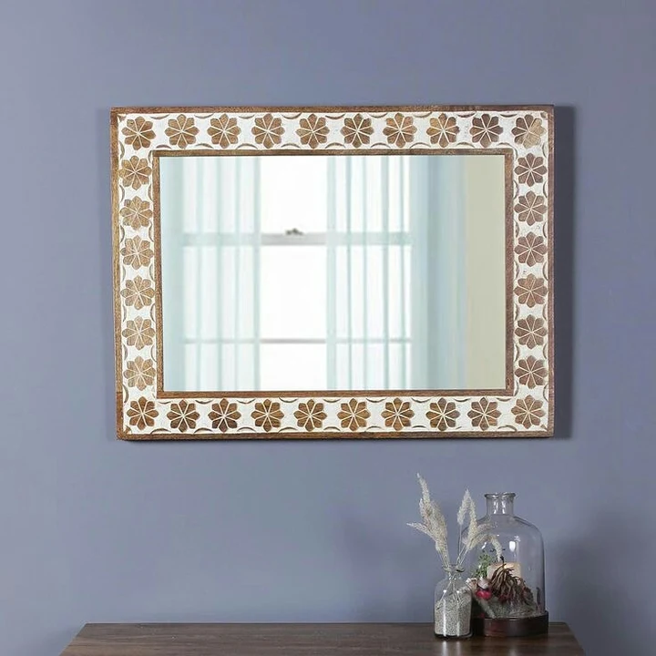 Wooden wall mirror frame solid mango wood (without mirror) uploaded by business on 3/12/2023