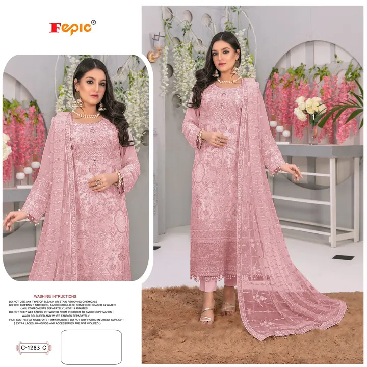 _*BRAND NAME*_:- FEPIC
_*CATALOUGE NAME*_:- ROSEMEEN

_*D NO*_:- D 5198

_*Top*_:- GEORGETTE EMBR uploaded by Roza Fabrics on 3/12/2023