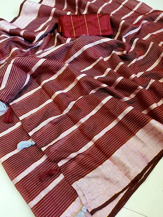 *Saree - Pure Cotton Saree With Self Weving Zari & Viscose Lining on it.
Beautiful attractive border uploaded by Divya Fashion on 3/12/2023