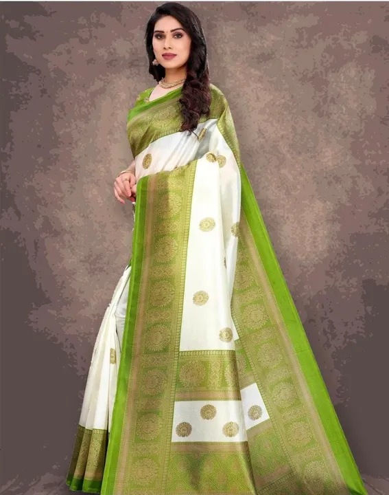 Kanjivaram print cotton silk saree uploaded by business on 3/12/2023