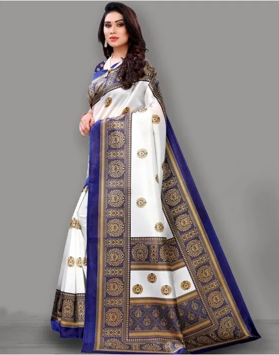 Kanjivaram print cotton silk saree uploaded by Divya creation on 3/12/2023
