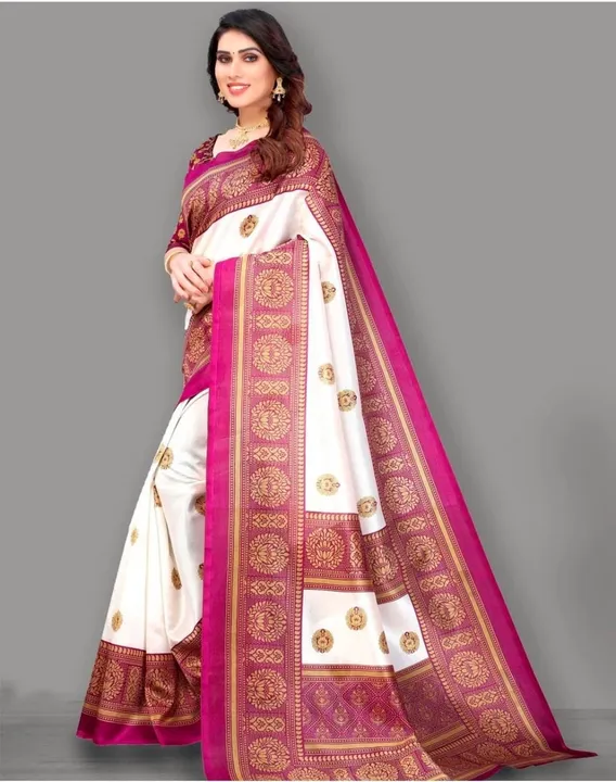 Kanjivaram print cotton silk saree uploaded by Divya creation on 3/12/2023