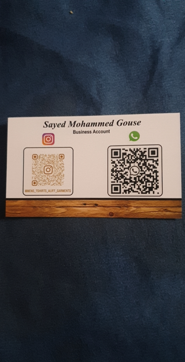 Visiting card store images of Aliff Garments